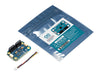 Unboxed Arduino Modulino Motors circuit board resting next to its protective anti-static packaging bag, showing the compact scale of the motor driver module.