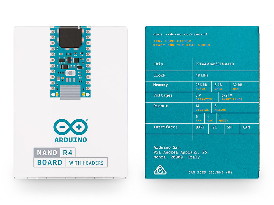 Arduino Board Labeling Arduino Nano R4 with Headers – Ready-to-Use Compact Dev Board — Arduino ...
