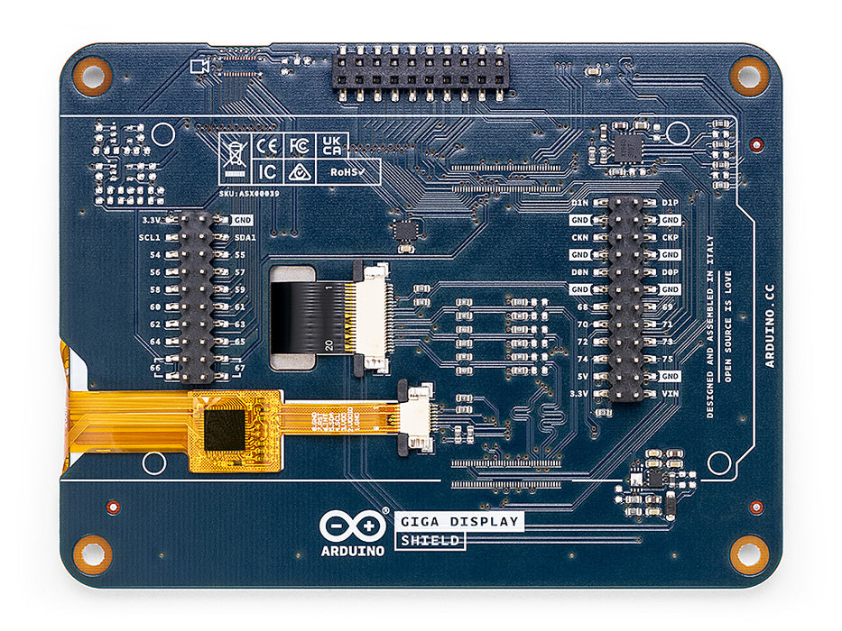 Arduino Shield Backside Arduino® GIGA Display Shield – 3.97” Touchscreen, IMU & Microphone ...