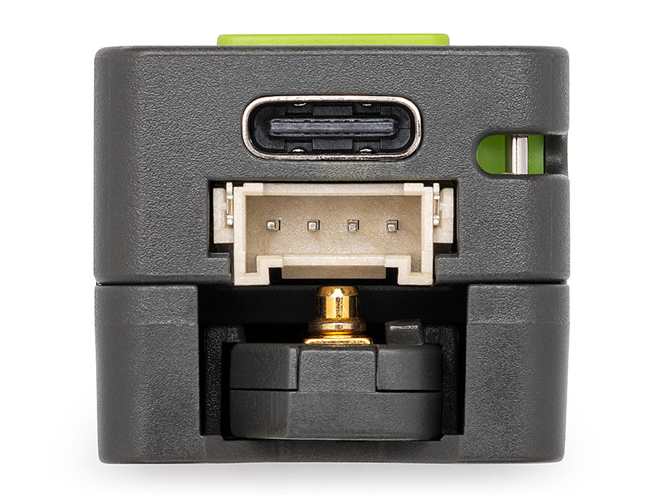 Bottom view of the Arduino Nesso N1, highlighting the USB-C port and the Grove/Qwiic connector port.