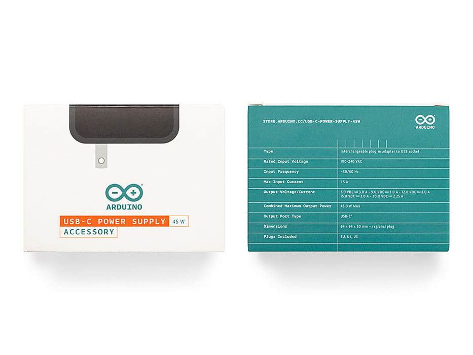 Arduino Usb Power Adapter Arduino Official 45W Power Supply | Multi-plug (EU, UK, US) — Arduino ...