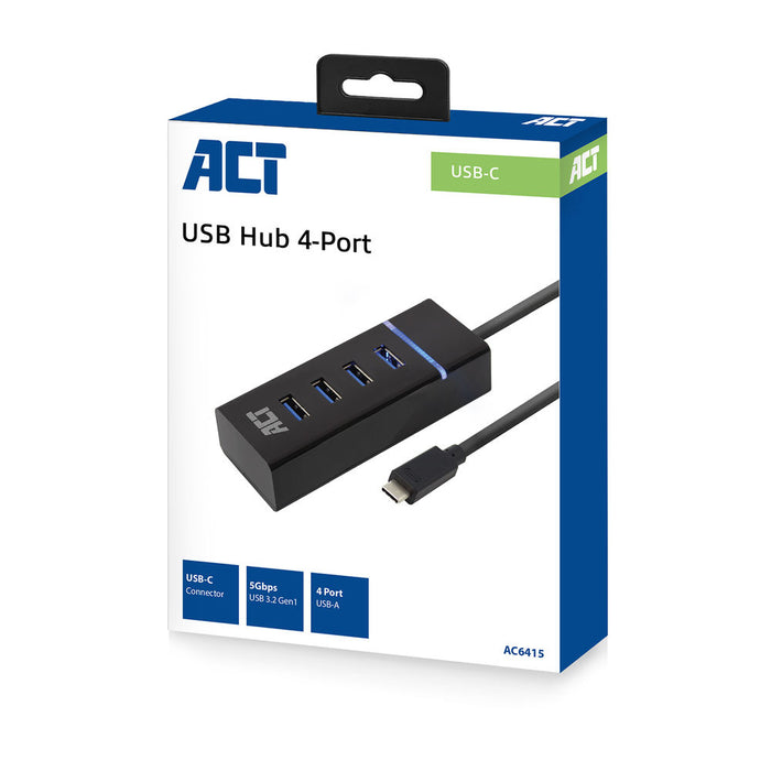 4 Port USB C Hub to USB-A 5Gbps - PD - USB-C Hubs, USB Hubs
