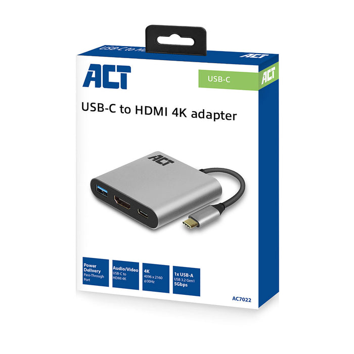 USB-C to HDMI multiport adapter 4K, USB hub, PD pass through