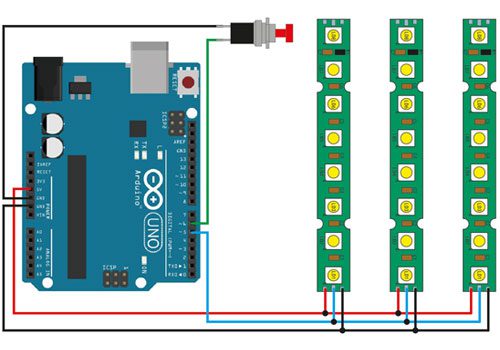 Neopixel Stick with 8 RGB WS2812 LEDs and integrated driver